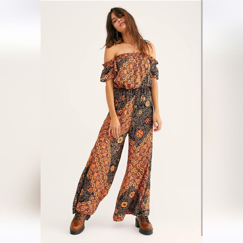 NWT Free People Carmen Jumpsuit Size Medium In Orange
